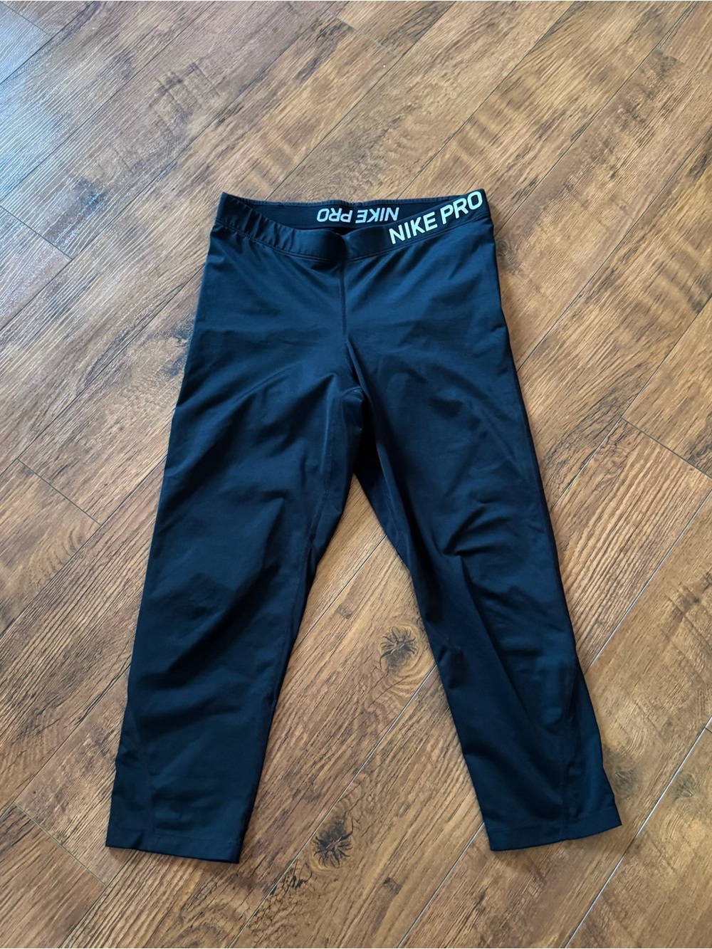 Nike Pro Dri-FIT Women Black Cropped Leggings Capri Size Large